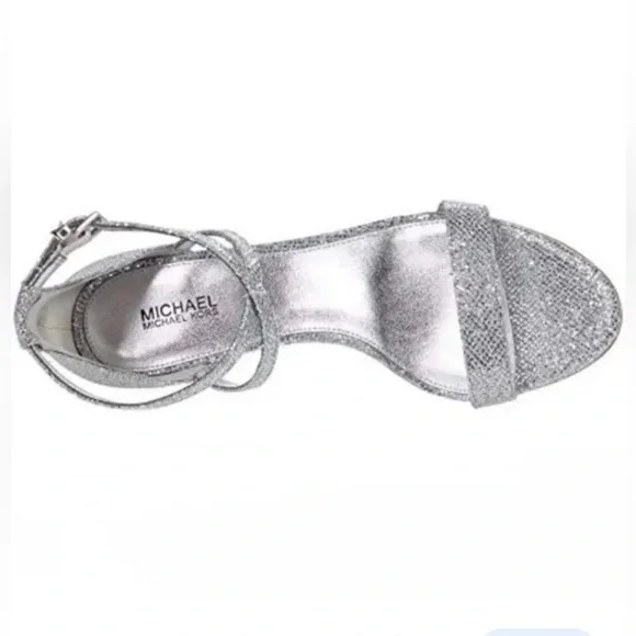 NWT Michael Kors Silver  Ava Sandals - Picture 2 of 5